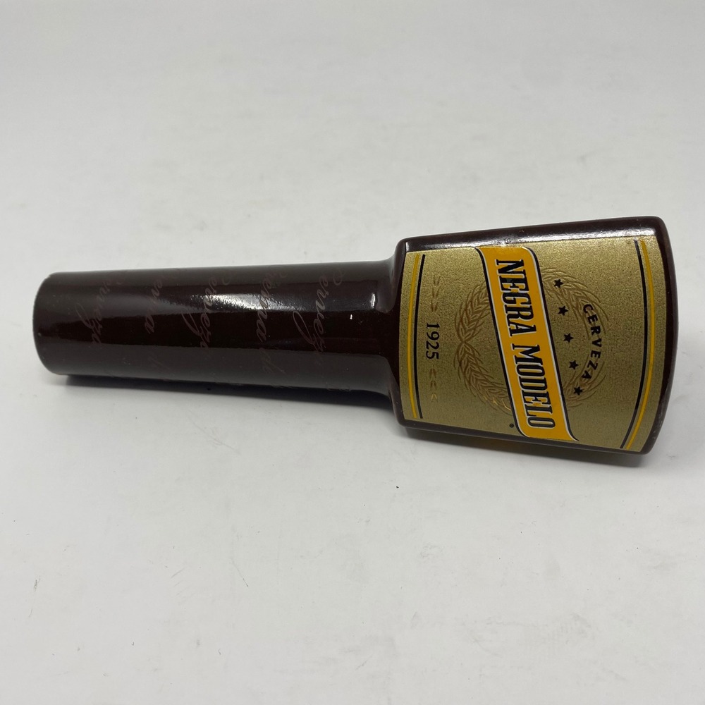 Negra Modelo Beer Tap Handle Brown Ceramic Triangular Bar Decor 1925 Logo